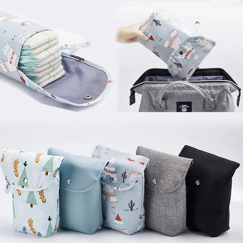 Waterproof Baby Diaper Bag Wet Dry Pouch with Wristlet