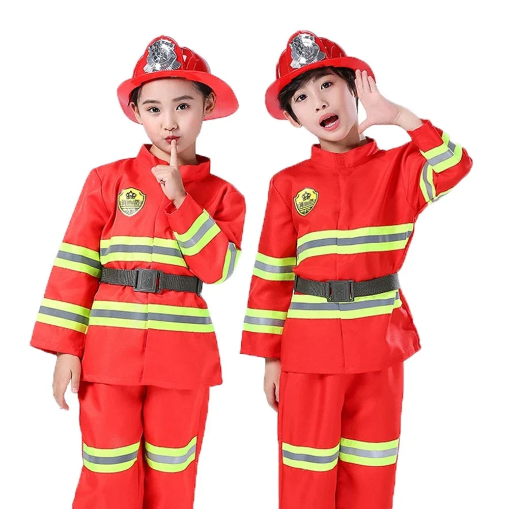 Kids Firefighter Costume Set – Children's Fireman Role Play Uniform with Accessories