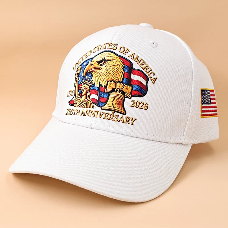 USA 250th Anniversary Eagle Baseball Cap – Washed Cotton