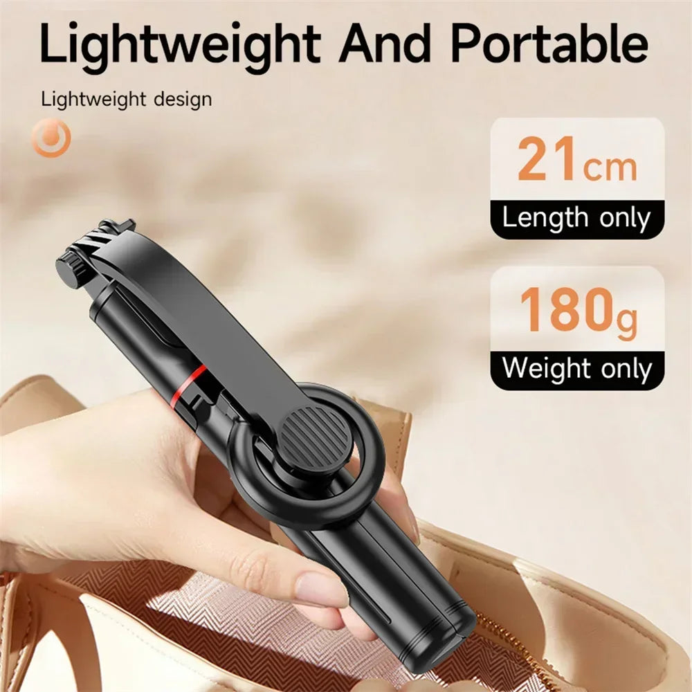Magnetic Selfie Stick Tripod – MagSafe Compatible, Bluetooth Remote for iPhone