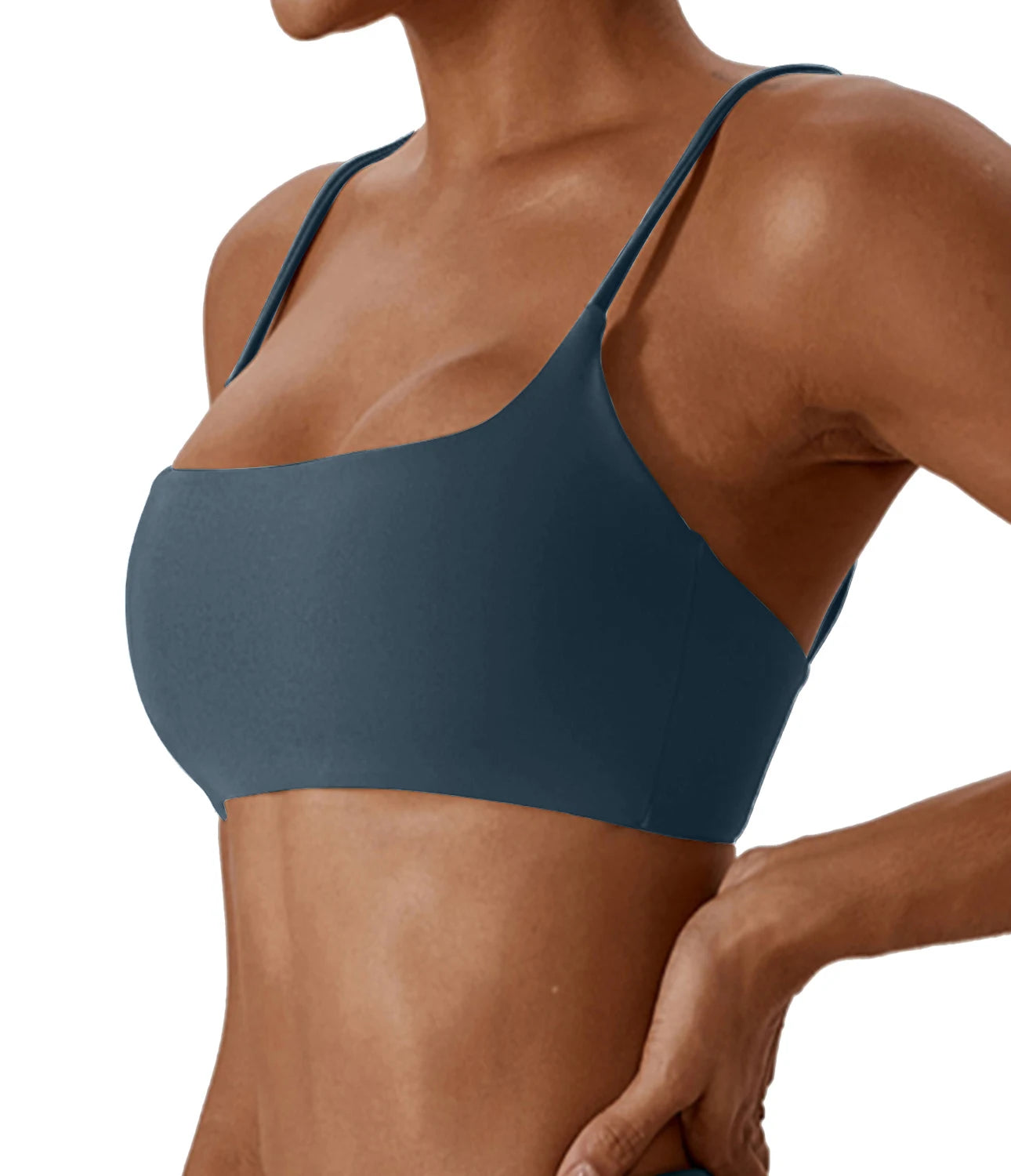 Women's Sports Bra – Nylon Cross Back with Removable Pads