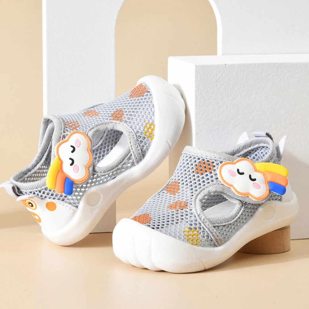 Baby Mesh Breathable Walking Shoes – Cartoon Non-Slip Toddler Sneakers