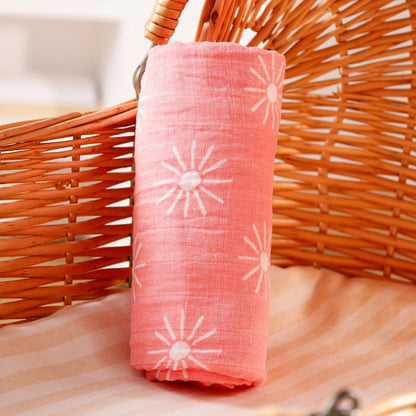 Muslin Swaddle Blanket 100% Cotton 2-Layer Baby Bath Towel Wrap