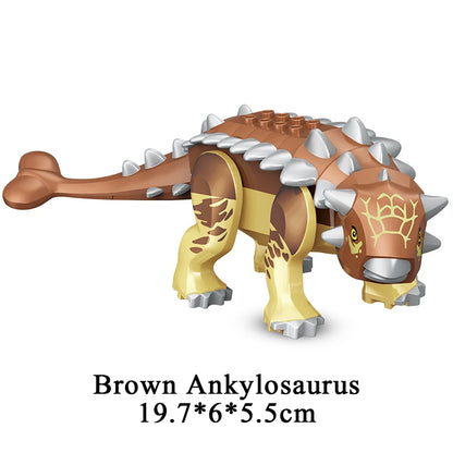Jurassic Dinosaur Building Blocks Figures – T-Rex Raptor Triceratops MOC Models