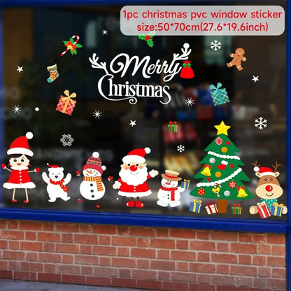Christmas Window Wall Stickers – Festive PVC Decals