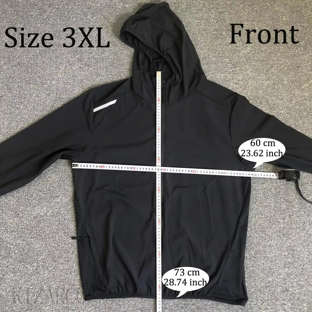 Men's Running Jacket Reflective Hooded Breathable Sportswear