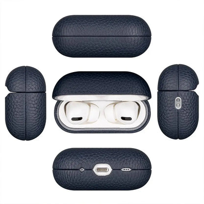 Genuine Leather AirPods Case – Litchi Texture, Italian Style