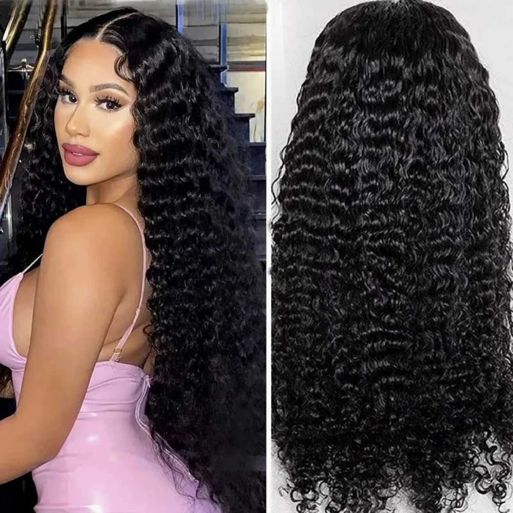 13x6 Deep Wave Human Hair Lace Front Wig – Extra Long 16–42"