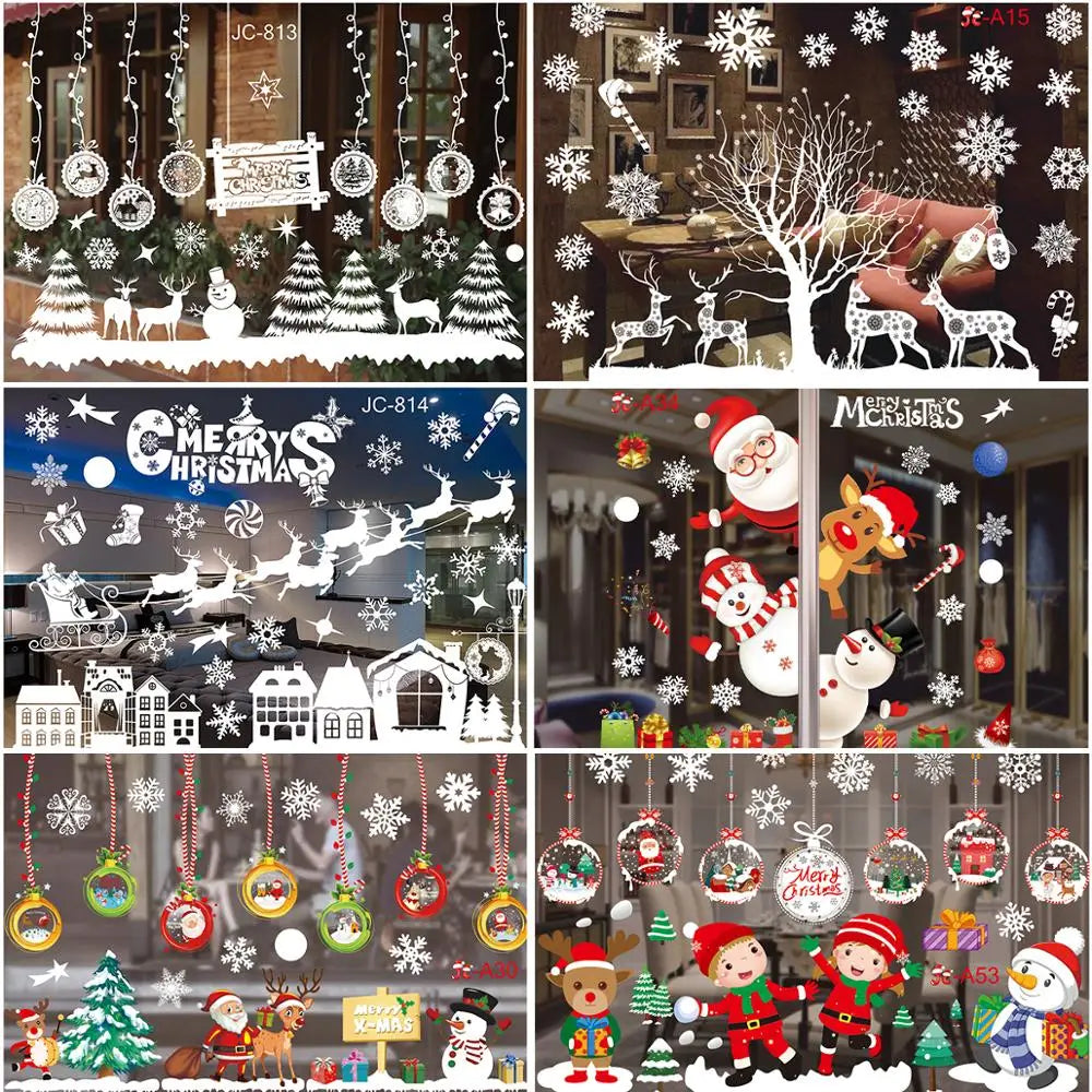 Christmas PVC Window Stickers – Festive Wall Decals for Home Decor