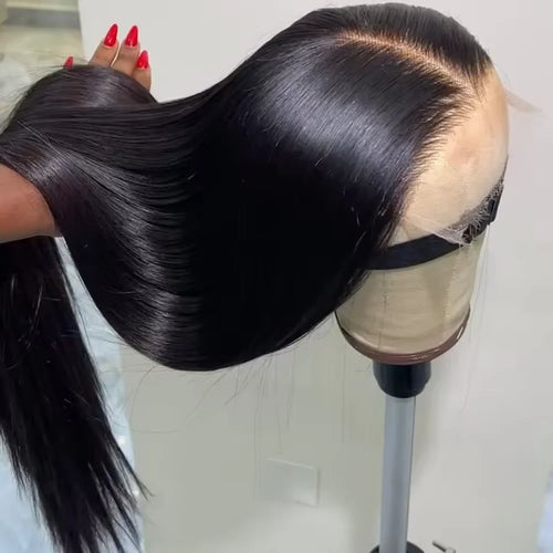 HD Lace Front Straight Human Hair Wig – 13x4 / 13x6 Glueless, 16–42 Inch