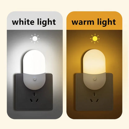 LED Plug-In Night Light – Bedside Lamp for Bedroom, Kids & Hallway