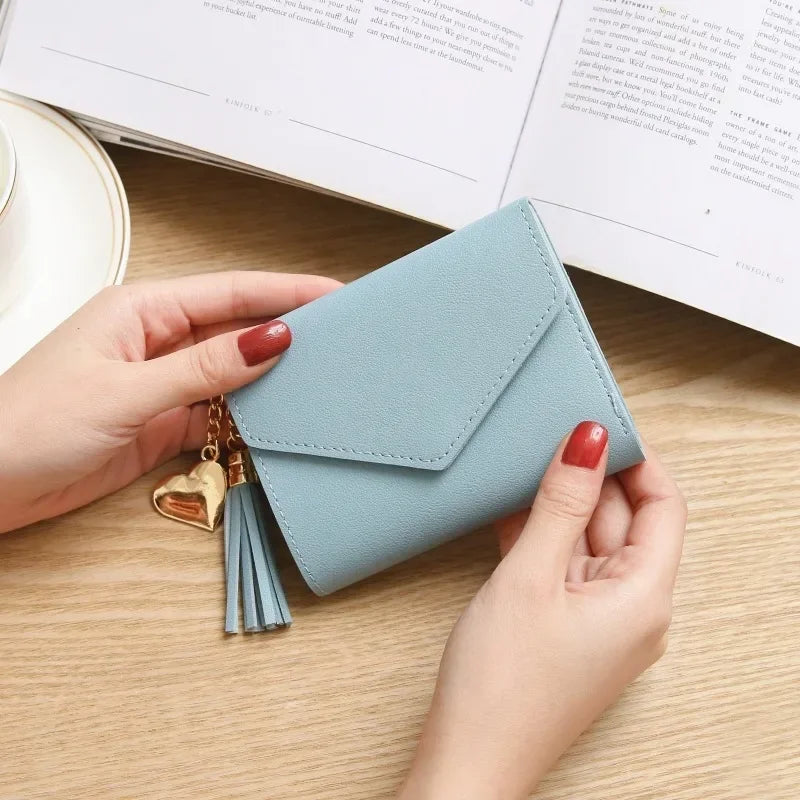 Women's Tassel Wallet Small PU Leather Coin Purse