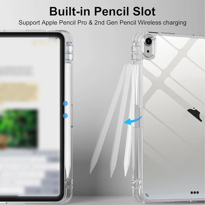 iPad Case Clear Back Smart Folio with Auto Wake/Sleep