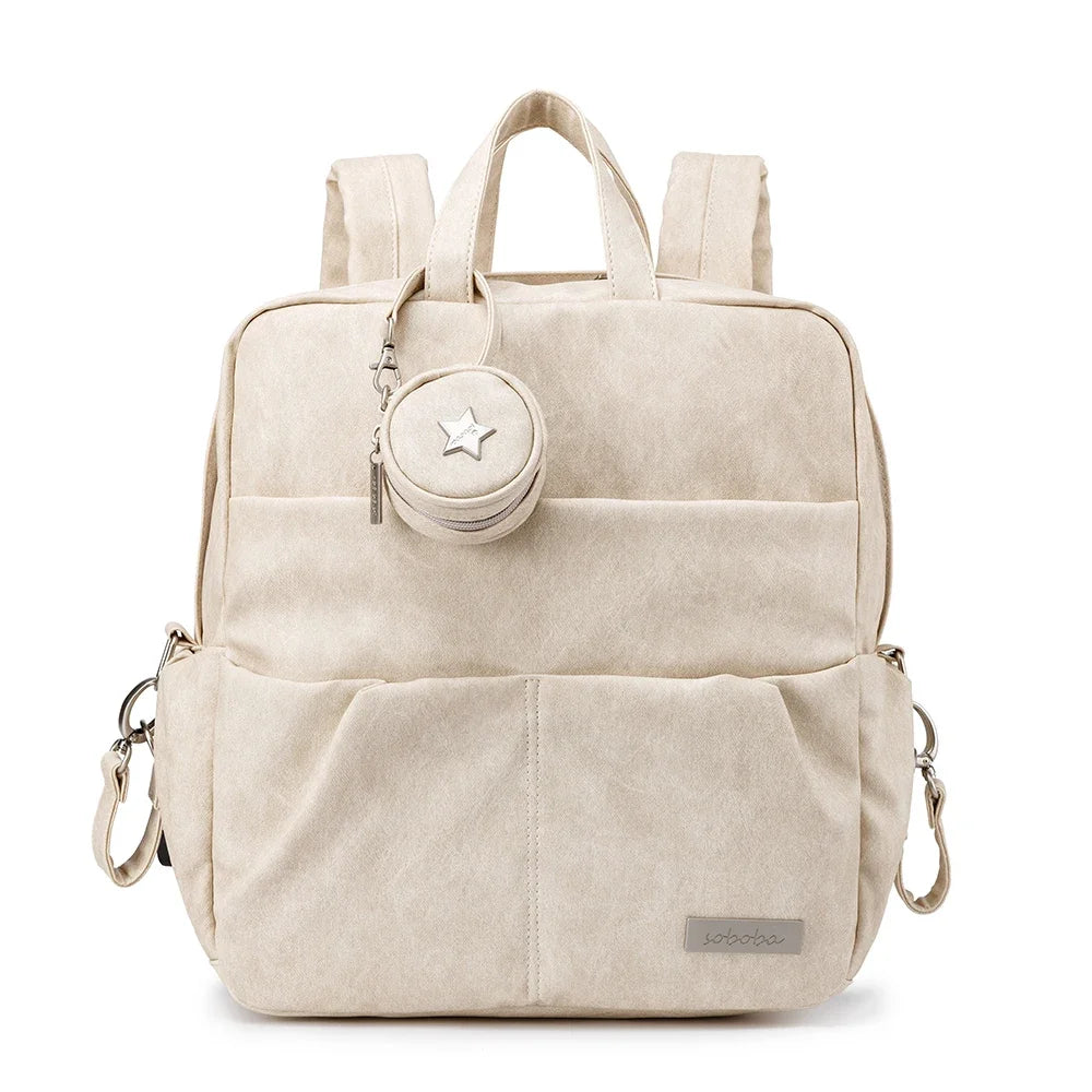 Soboba Large Capacity Waterproof Diaper Backpack with Pacifier Holder