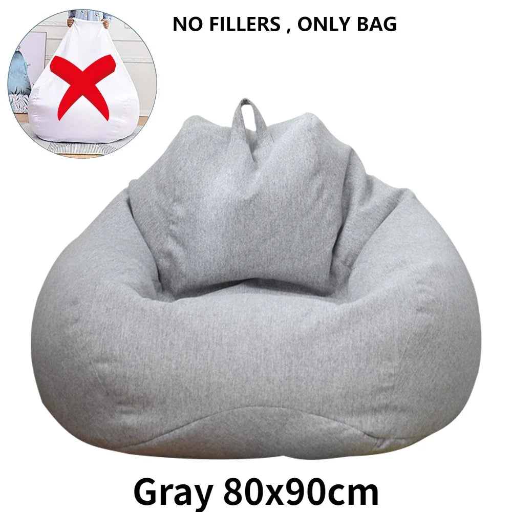 Large Soft Bean Bag Chair Cover Without Filler
