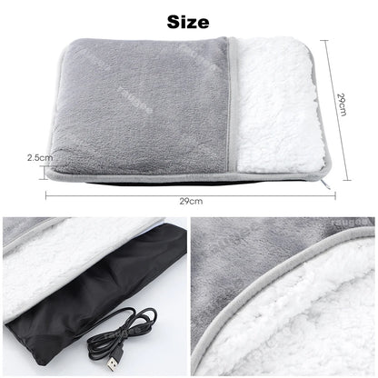 USB Electric Foot Warmer Heating Pad – Soft Plush Fleece