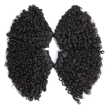 Brazilian Pixie Curly Hair Bundles Virgin Human Hair Weave Natural Color