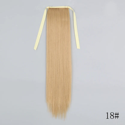 Wrap Around Ponytail Extension Synthetic Straight Hair 22-34 Inch