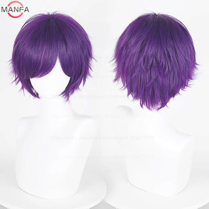 Short Straight Anime Cosplay Wig 30cm Multi-Color Unisex