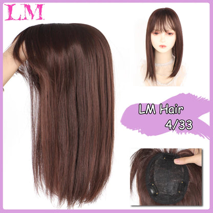 Clip-In Hair Topper with Bangs – Invisible Seamless Crown Coverage