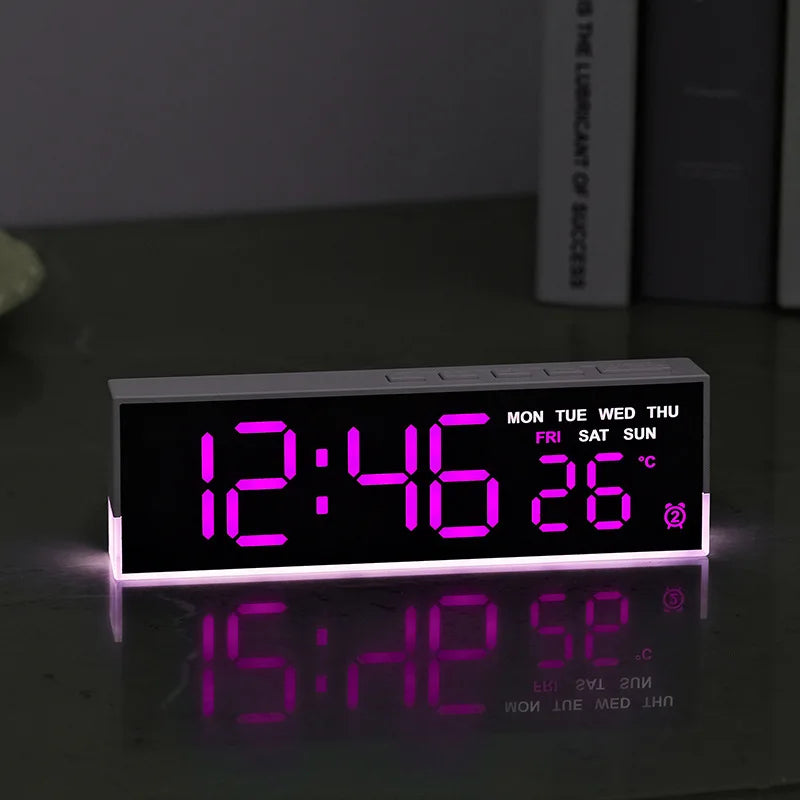 USB Digital Alarm Clock with Mood Light, Temperature & Dual Alarm