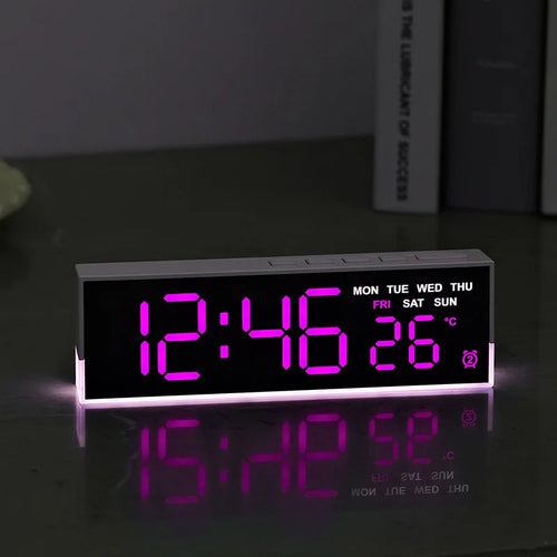 USB Digital Alarm Clock with Mood Light, Temperature & Dual Alarm
