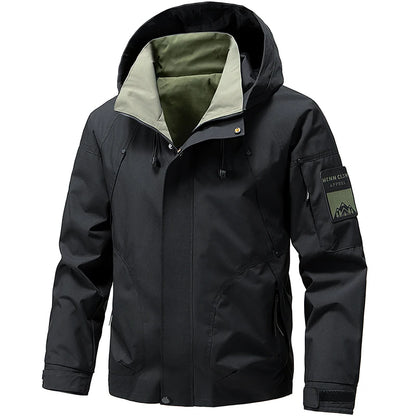 Men's Waterproof Hooded Windbreaker Jacket Hiking Outdoor