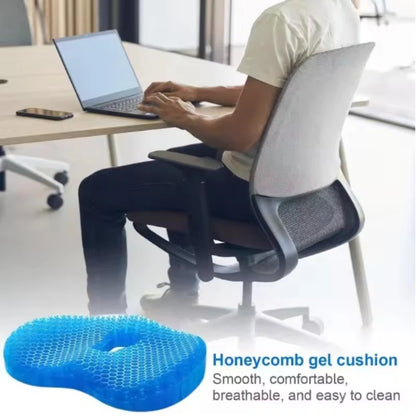 Gel Honeycomb Seat Cushion with Cover – U-Shaped Tailbone Relief
