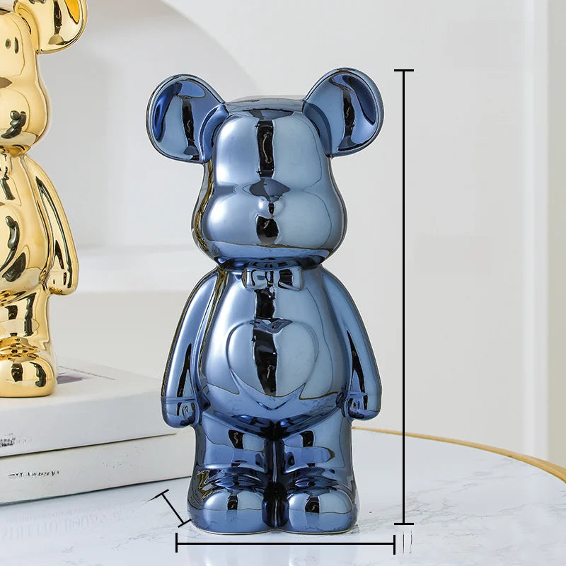 Bear Brick Ceramic Statue – Aesthetic Home Decor Figurine