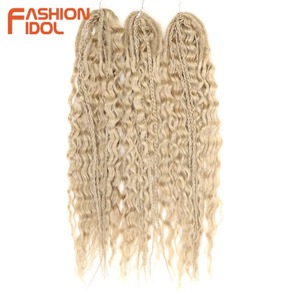 24 Inch Water Wave Crochet Braiding Hair – Synthetic Twist Curly Ombre Extensions