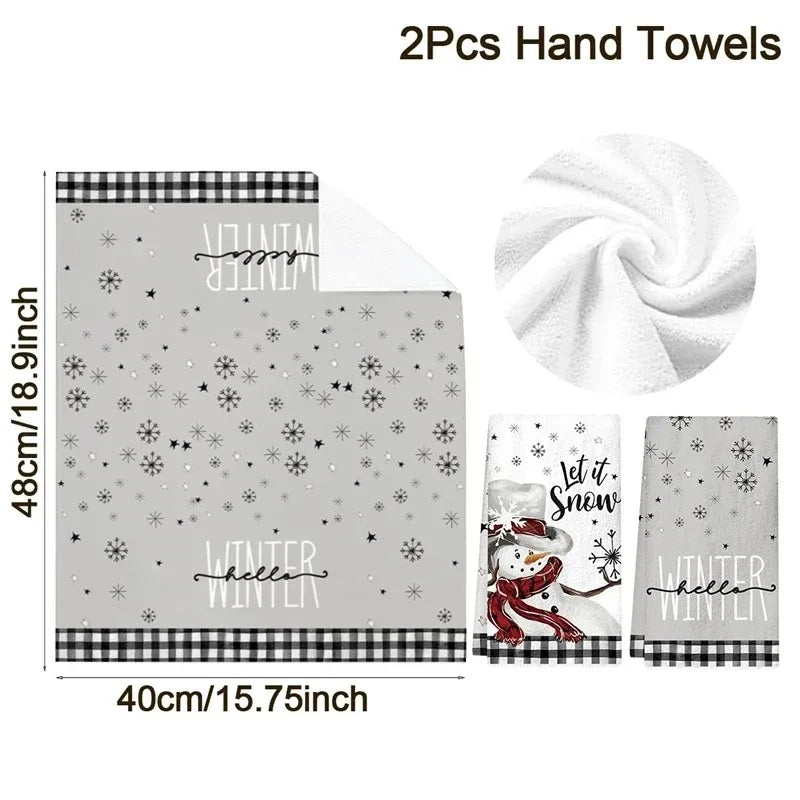 Christmas Kitchen Hand Towels Buffalo Plaid – Set of 2