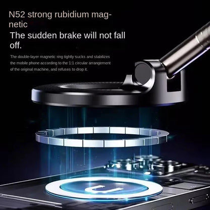 Magnetic Car Phone Holder – Foldable Vacuum Suction Mount
