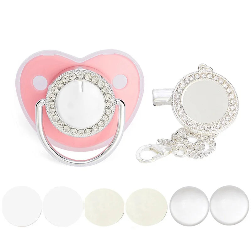 Luxury Bling Baby Pacifier & Clip Set – Personalized Newborn Dummy