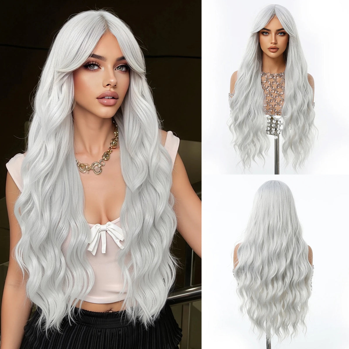 Long Wavy Synthetic Wig for Women – Natural Look, Multiple Colors