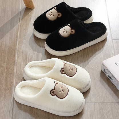 Cute Bear Plush Slippers for Women & Men