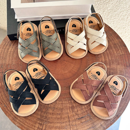 Baby Sandals Soft Sole Cross-Strap First Walker Shoes