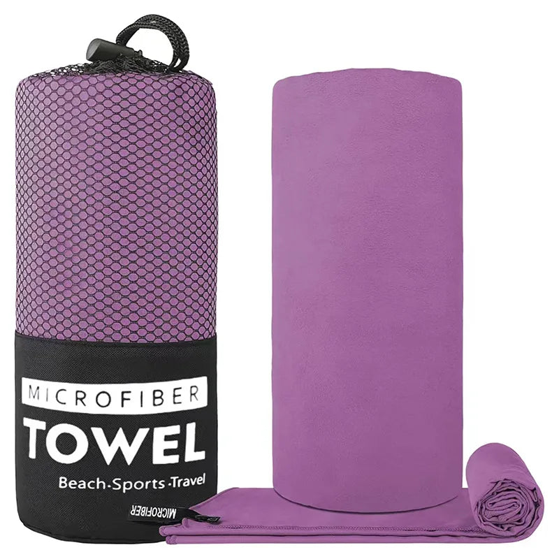 Microfiber Sports Towel with Mesh Bag – Quick Dry, Sand Free