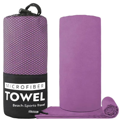 Microfiber Sports Towel with Mesh Bag – Quick Dry, Sand Free