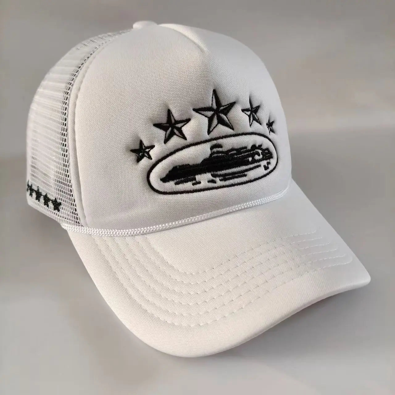 Five Star Embroidered Trucker Hat – Unisex Mesh Baseball Cap