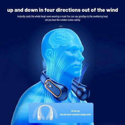 Neck Fan Bladeless Hands-Free USB Rechargeable with LED Display