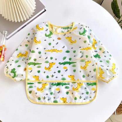 Baby Long Sleeve Waterproof Bib Apron with Pocket