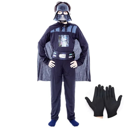 Kids Darth Vader Halloween Costume Set with Cape, Mask & Gloves