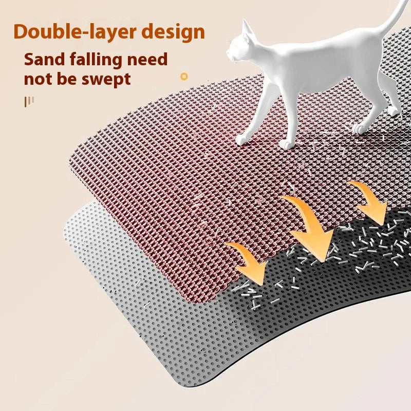 Cat Litter Mat Double Layer Waterproof & Non-Slip EVA Pad