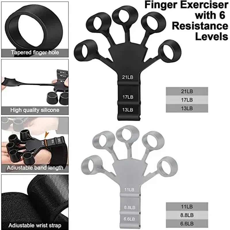 Silicone Finger Grip Strengthener – Guitar & Gym Hand Trainer