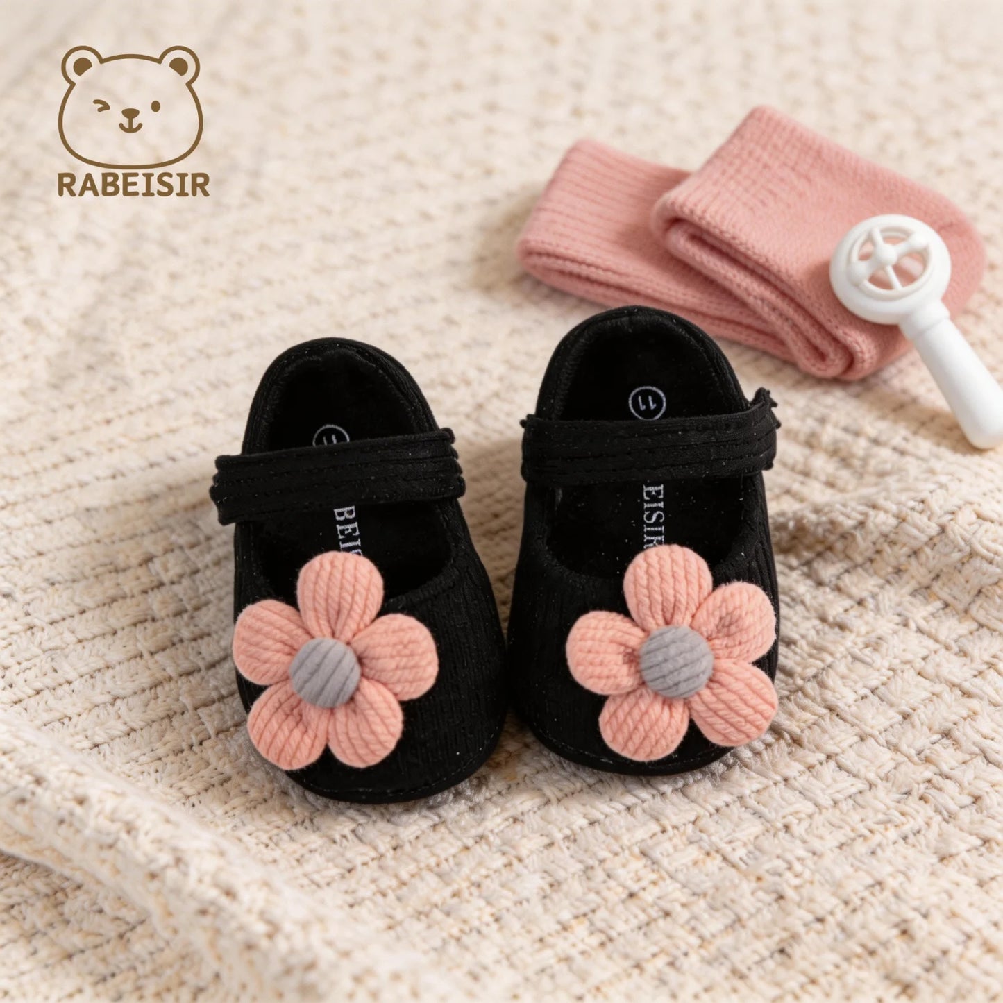 Baby Girl Flower Mary Jane Shoes – Soft Sole Flats