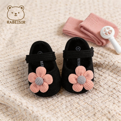 Baby Girl Flower Mary Jane Shoes – Soft Sole Flats