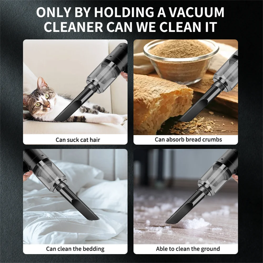 Handheld Portable Vacuum Cleaner – Compact Cordless for Car & Home