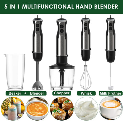 Wancle 5-in-1 Immersion Hand Blender 1000W – Kitchen Mixer Set