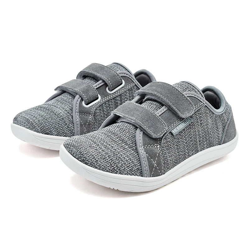 Kids Barefoot Sneakers Wide Toe Mesh Shoes with Hook & Loop Strap