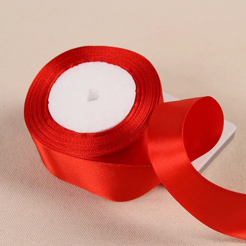 Silk Satin Ribbon – Multi-Size & Color for Wedding, Christmas & Party Decor